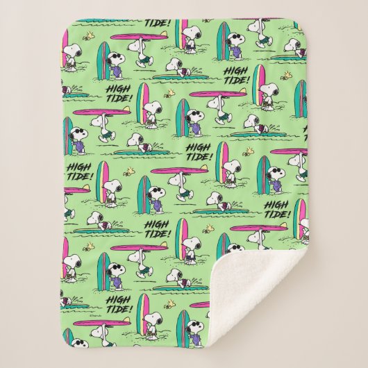 pinda's | Snoopy Ocean High Tide Pattern Sherpa Deken (Voorkant)