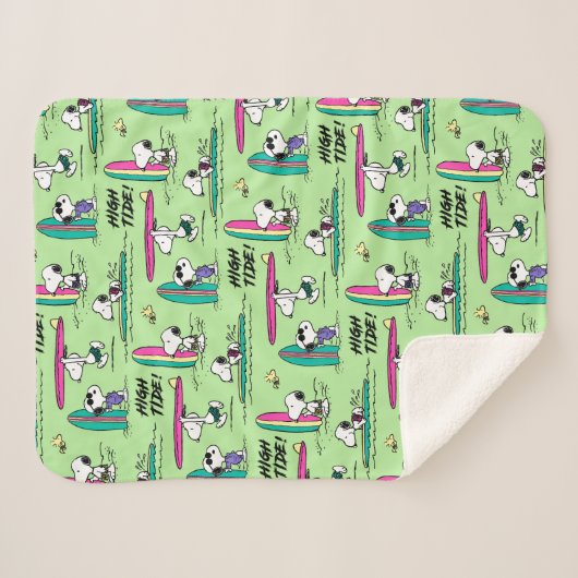 pinda's | Snoopy Ocean High Tide Pattern Sherpa Deken (Voorkant (horizontaal))
