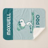 pinda's | Snoopy op de huid Sherpa Deken (Voorkant (horizontaal))