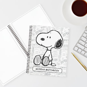PINDA'S   Snoopy op zwart wit striptekening Notitieboek