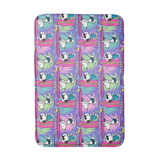 pinda's | Snoopy Paars Surf Pattern Badmat (Voorkant Verticaal)