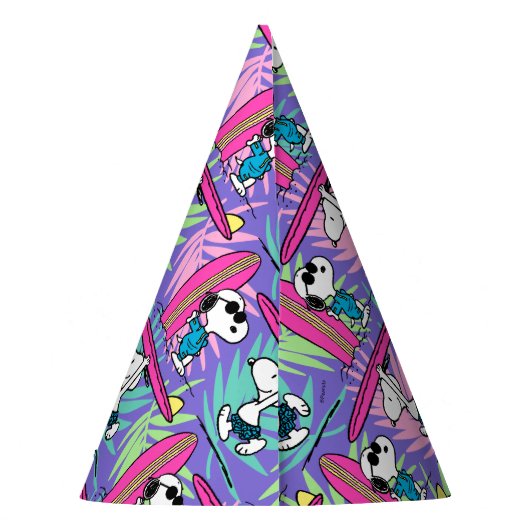pinda's | Snoopy Paars Surf Pattern Feesthoedjes (Achterkant)