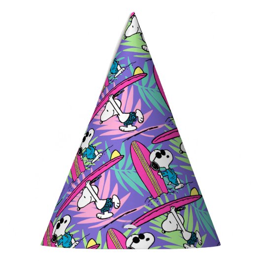 pinda's | Snoopy Paars Surf Pattern Feesthoedjes (Links)