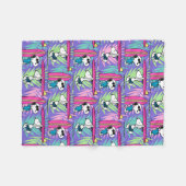 pinda's | Snoopy Paars Surf Pattern Fleece Deken (Voorkant (Horizontaal))