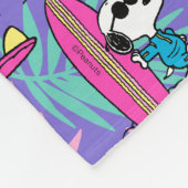 pinda's | Snoopy Paars Surf Pattern Fleece Deken (Hoek)