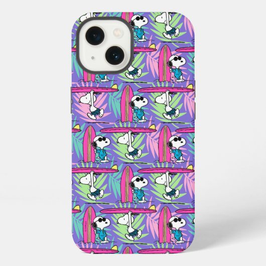 pinda's | Snoopy Paars Surf Pattern iPhone Hoesje (Achterkant)