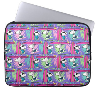 pinda's Snoopy Paars Surf Pattern Laptop Sleeve