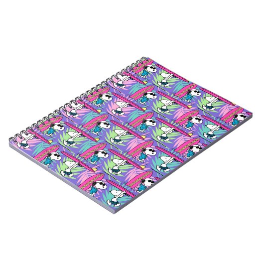 pinda's | Snoopy Paars Surf Pattern Notitieboek (Linkerzijde)