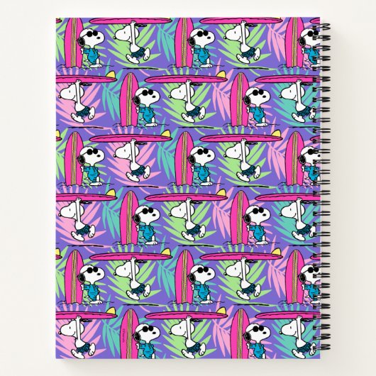 pinda's | Snoopy Paars Surf Pattern Notitieboek (Achterkant)