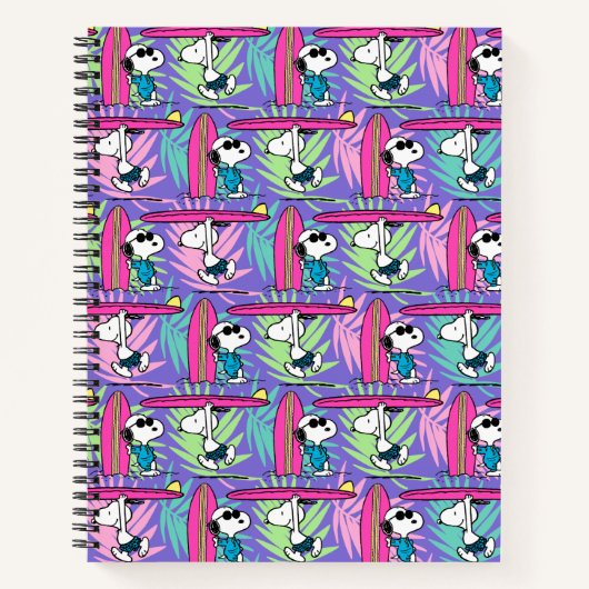 pinda's | Snoopy Paars Surf Pattern Notitieboek (Voorkant)