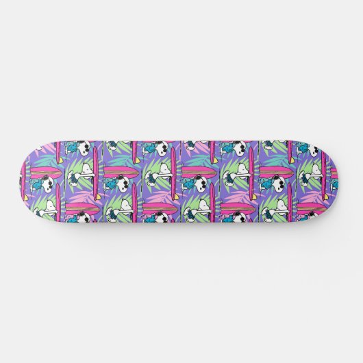 pinda's | Snoopy Paars Surf Pattern Persoonlijk Skateboard (Horizontaal)