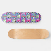 pinda's | Snoopy Paars Surf Pattern Persoonlijk Skateboard (Horizontaal)
