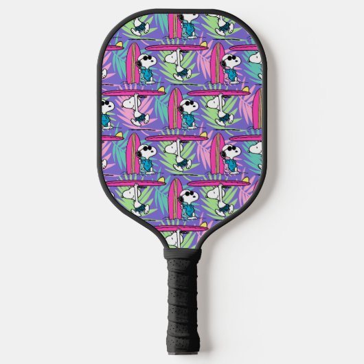 pinda's | Snoopy Paars Surf Pattern Pickleball Paddle (Voorkant)