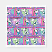 pinda's | Snoopy Paars Surf Pattern Servet (Voorkant)