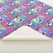 pinda's | Snoopy Paars Surf Pattern Sherpa Deken (3/4)