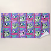 pinda's | Snoopy Paars Surf Pattern Strandlaken (Voorkant)