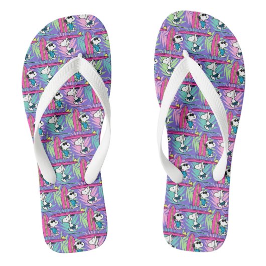 pinda's | Snoopy Paars Surf Pattern Teenslippers (Voetbed)