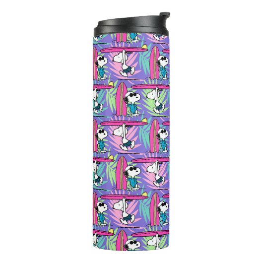 pinda's | Snoopy Paars Surf Pattern Thermosbeker (Gedraaid links)