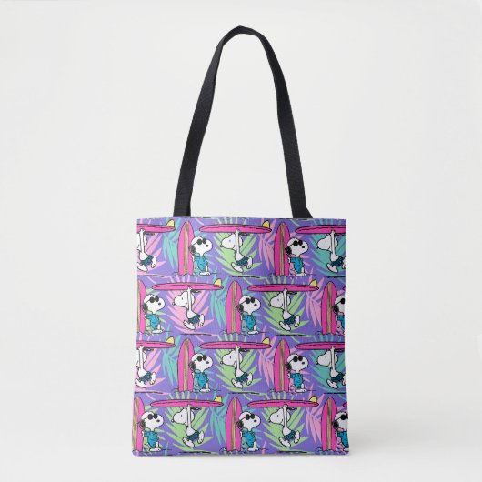pinda's | Snoopy Paars Surf Pattern Tote Bag (Voorkant)