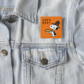 pinda's | Snoopy Pilgrim Vierkante Button 5,1 Cm (In situ)