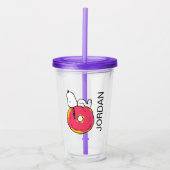 pinda's | Snoopy Pink Donut Acryl Drinkbeker (Voorkant)