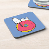 pinda's | Snoopy Pink Donut Bier Onderzetter (Linkerzijde)
