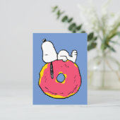 pinda's | Snoopy Pink Donut Briefkaart (Staand voorkant)