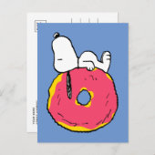 pinda's | Snoopy Pink Donut Briefkaart (Voorkant / Achterkant)