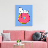 pinda's | Snoopy Pink Donut Canvas Afdruk (Insitu (Woonkamer))