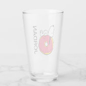 pinda's | Snoopy Pink Donut Glas (Achterkant)