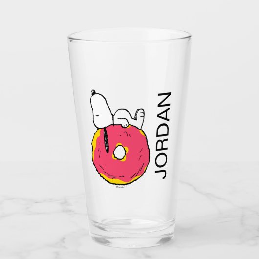 pinda's | Snoopy Pink Donut Glas (Voorkant)