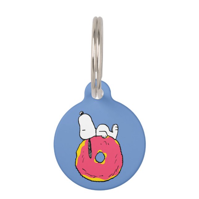 pinda's | Snoopy Pink Donut Huisdierpenning (Voorkant)