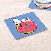 pinda's | Snoopy Pink Donut Kartonnen Onderzetters (Schuin)