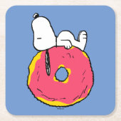 pinda's | Snoopy Pink Donut Kartonnen Onderzetters (Voorkant)