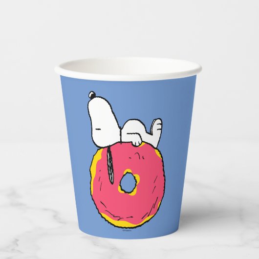 pinda's | Snoopy Pink Donut Papieren Bekers (Voorkant)