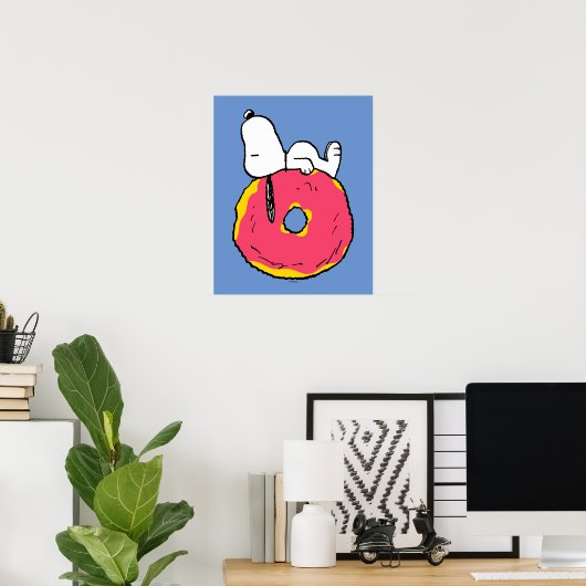 pinda's | Snoopy Pink Donut Poster (Thuiskantoor)