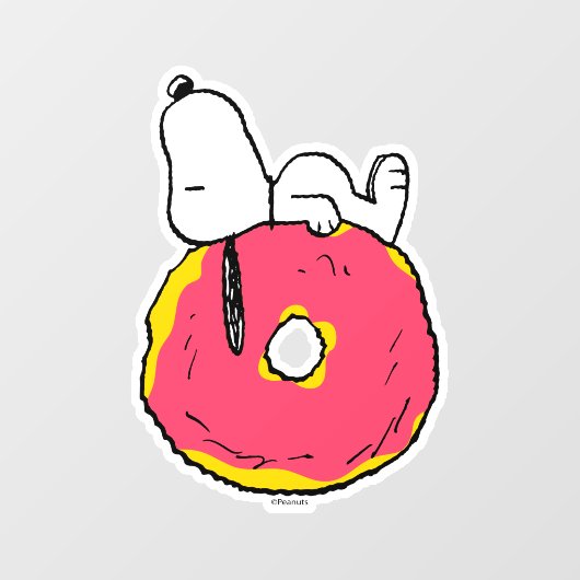pinda's | Snoopy Pink Donut Raamsticker (Vel)