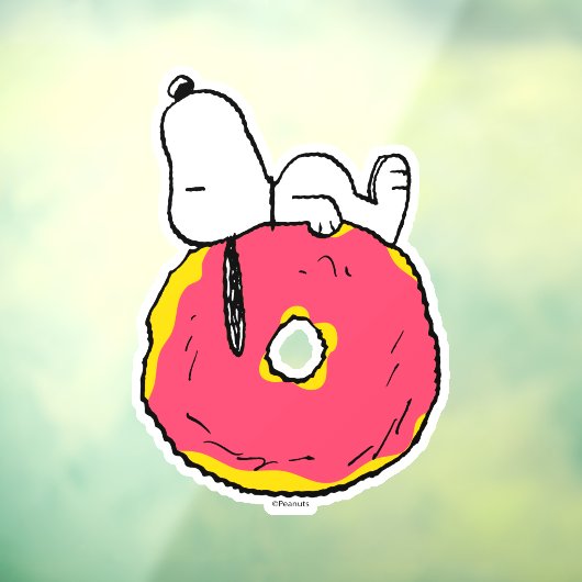 pinda's | Snoopy Pink Donut Raamsticker (Vel 3)