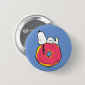 pinda's | Snoopy Pink Donut Ronde Button 5,7 Cm (Voorkant /achterkant)