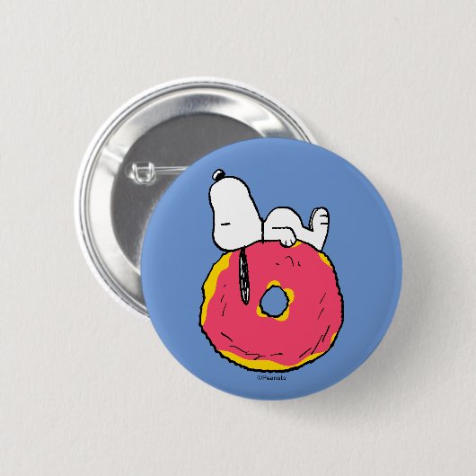 pinda's | Snoopy Pink Donut Ronde Button 5,7 Cm (Voorkant /achterkant)
