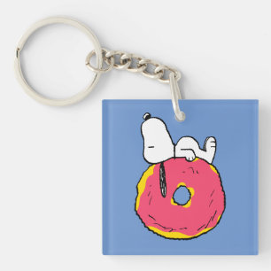 pinda's   Snoopy Pink Donut Sleutelhanger