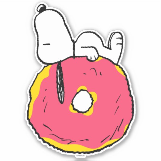 pinda's | Snoopy Pink Donut Sticker (Voorkant)