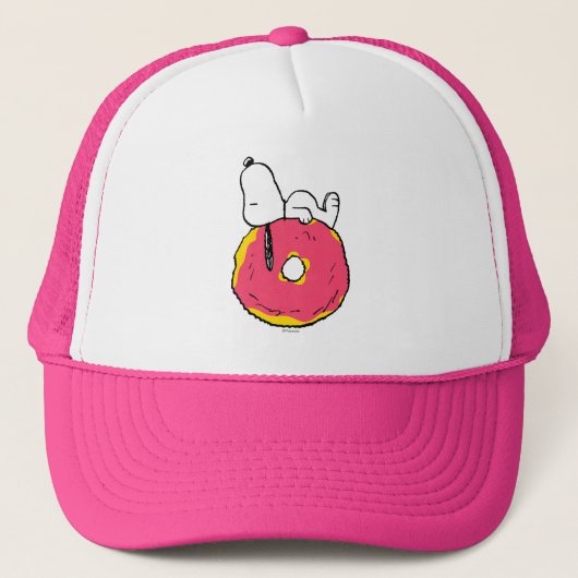 pinda's | Snoopy Pink Donut Trucker Pet (Voorkant)