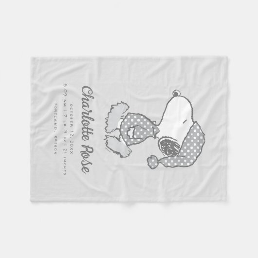 pinda's | Snoopy Polka Dot Pajamas Baby Fleece Deken (Voorkant (Horizontaal))