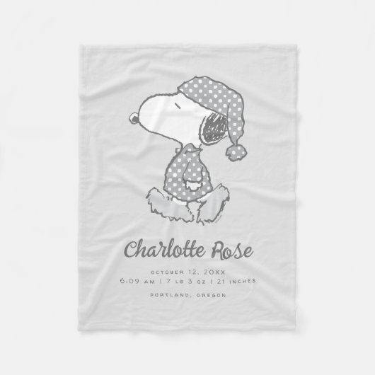 pinda's | Snoopy Polka Dot Pajamas Baby Fleece Deken (Voorkant)