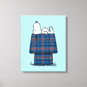 pinda's | Snoopy Pset Flannel Holiday Dog House Canvas Afdruk (Voorkant)