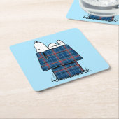 pinda's | Snoopy Pset Flannel Holiday Dog House Kartonnen Onderzetters (Schuin)