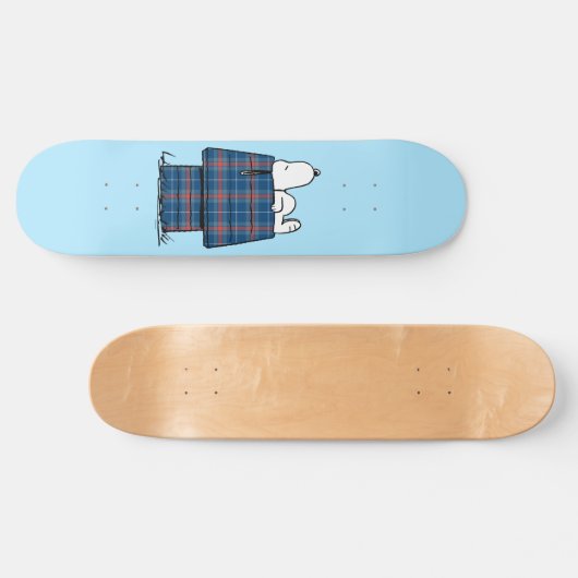pinda's | Snoopy Pset Flannel Holiday Dog House Persoonlijk Skateboard (Horizontaal)