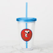 pinda's | Snoopy Raw Strength & Courage Badge Acryl Drinkbeker (Voorkant)