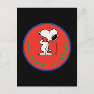 pinda's   Snoopy Raw Strength & Courage Badge Briefkaart